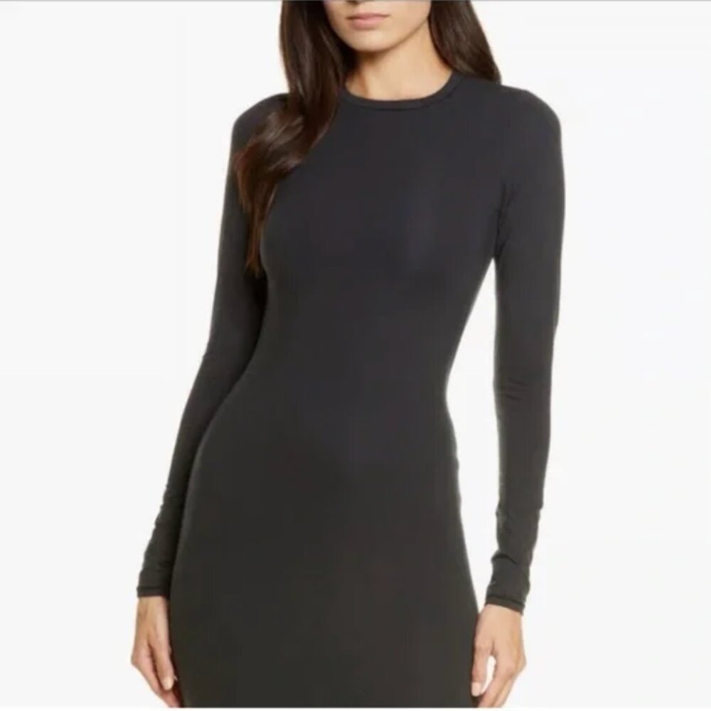 ZARA Bodycon Dress Long Sleeve Black SZ Large